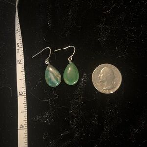 Green stone earrings
